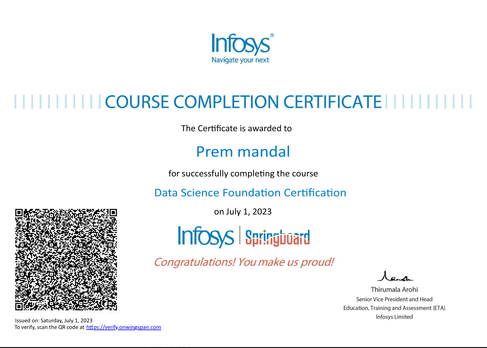 Data Science Foundation Certificate